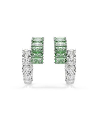 Matrix Rhodium Plated Hoop Earrings