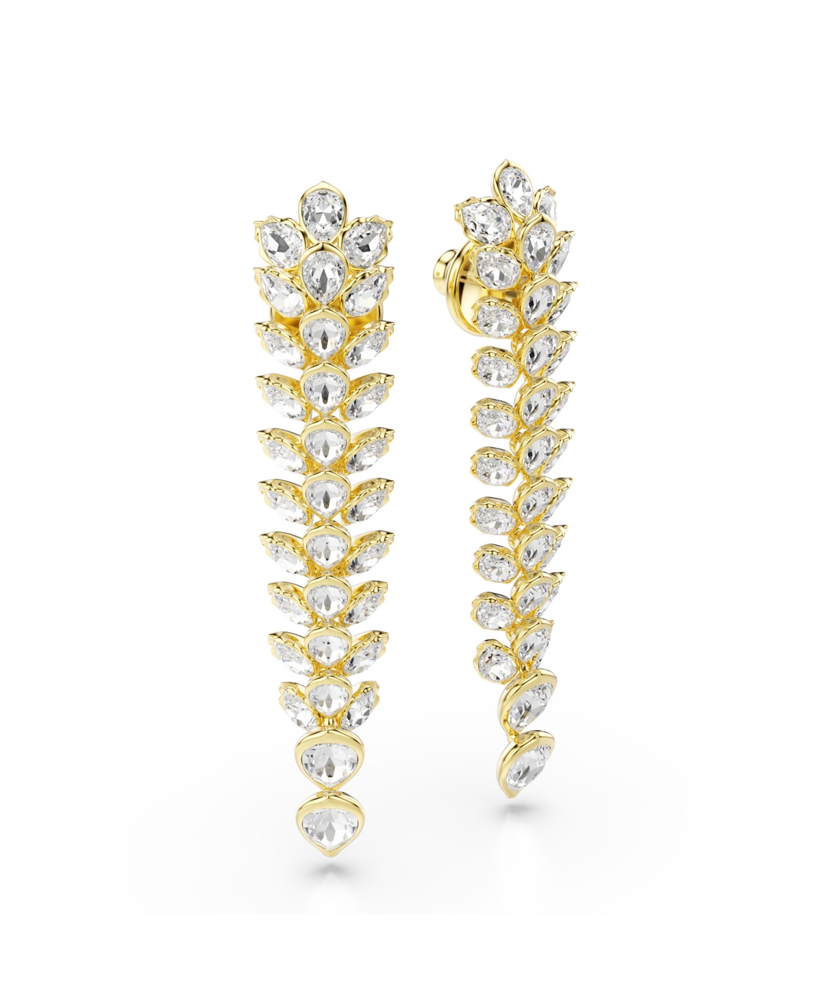 Swarovski Idyllia Long Crystal Drop Earrings In Gold