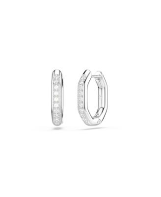 Dextera  Rhodium Plated Hoop Earrings
