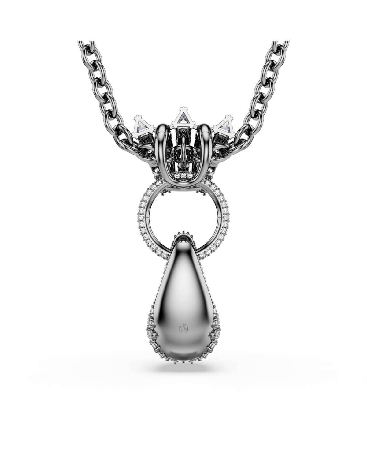 Swarovski Sublima Ruthenium Plated Pendant Necklace In Gray