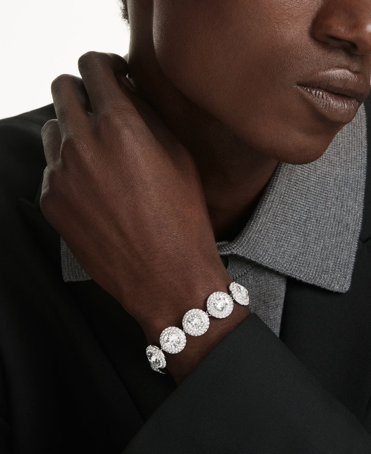 Swarovski Swaroski Una Angelic Rhodium Plated Bracelet