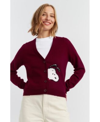 Women's Wool-Cashmere Snoopy Peekabow Cardigan
