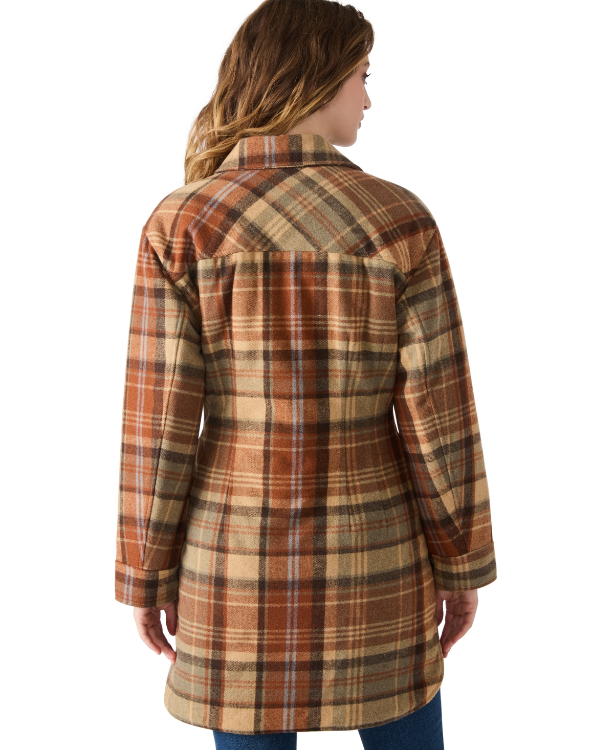 Steve Madden Olea Plaid Coat In Multi