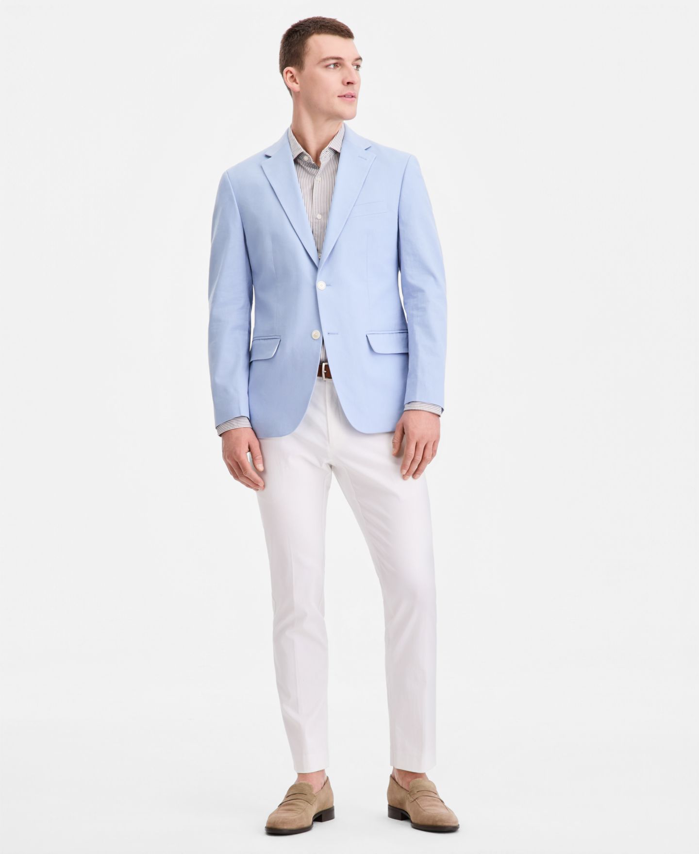 Мужской пиджак Tommy Hilfiger Modern-Fit Linen Blend Blazer, цвет: Светлый синий — фото 2