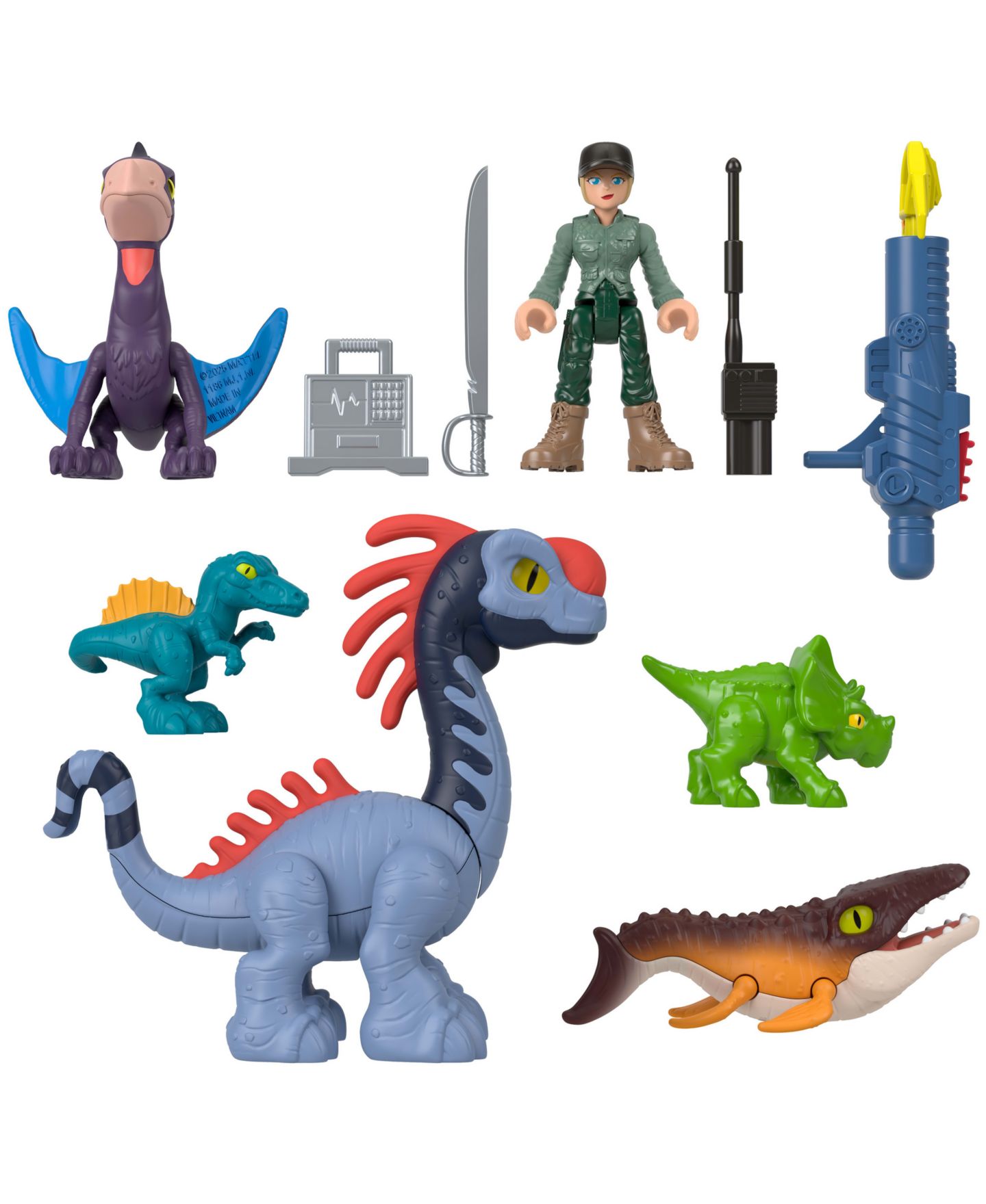Детские фигурки Imaginext Jurassic World Rebirth Launcher 6-Figure Set, Ages 3+ — фото 3