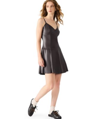 Women's Faux Leather Abbott Fit & Flare Mini Dress