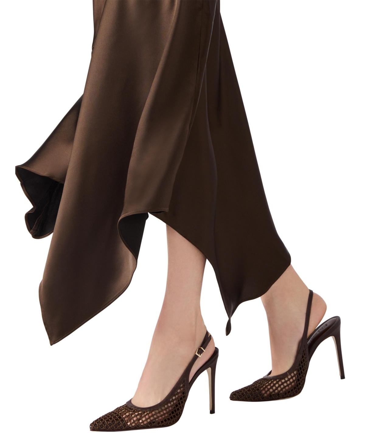 Steve Madden Lucielle Handkerchief Hem Satin Slipdress In Multi