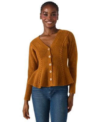 Steve Madden Women's Courtney V-Neck Peplum Sweater - Macy's