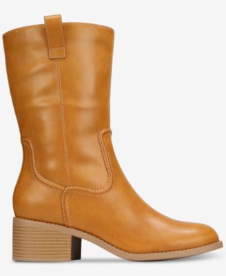 Women's Inezz Mid Shaft Faux-Leather Boots, Macy's Exclusive