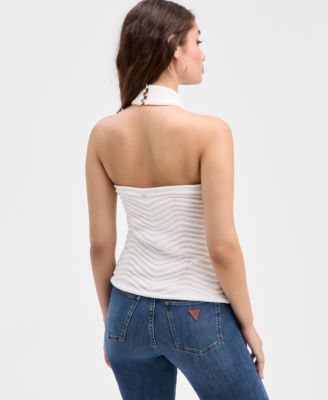 Women's Serina Chevron-Ribbed Halter Sweater