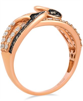 Vanilla Diamond ( 0.53 ct. t.w.) and Chocolate Diamond (0.29 ct. t.w.) Ring in 14K Strawberry Gold