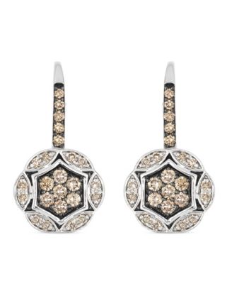 Chocolate Diamond (0.41 ct. t.w.) and Nude Diamond (0.17 ct ct. t.w.) Earrings in 14K Vanilla Gold