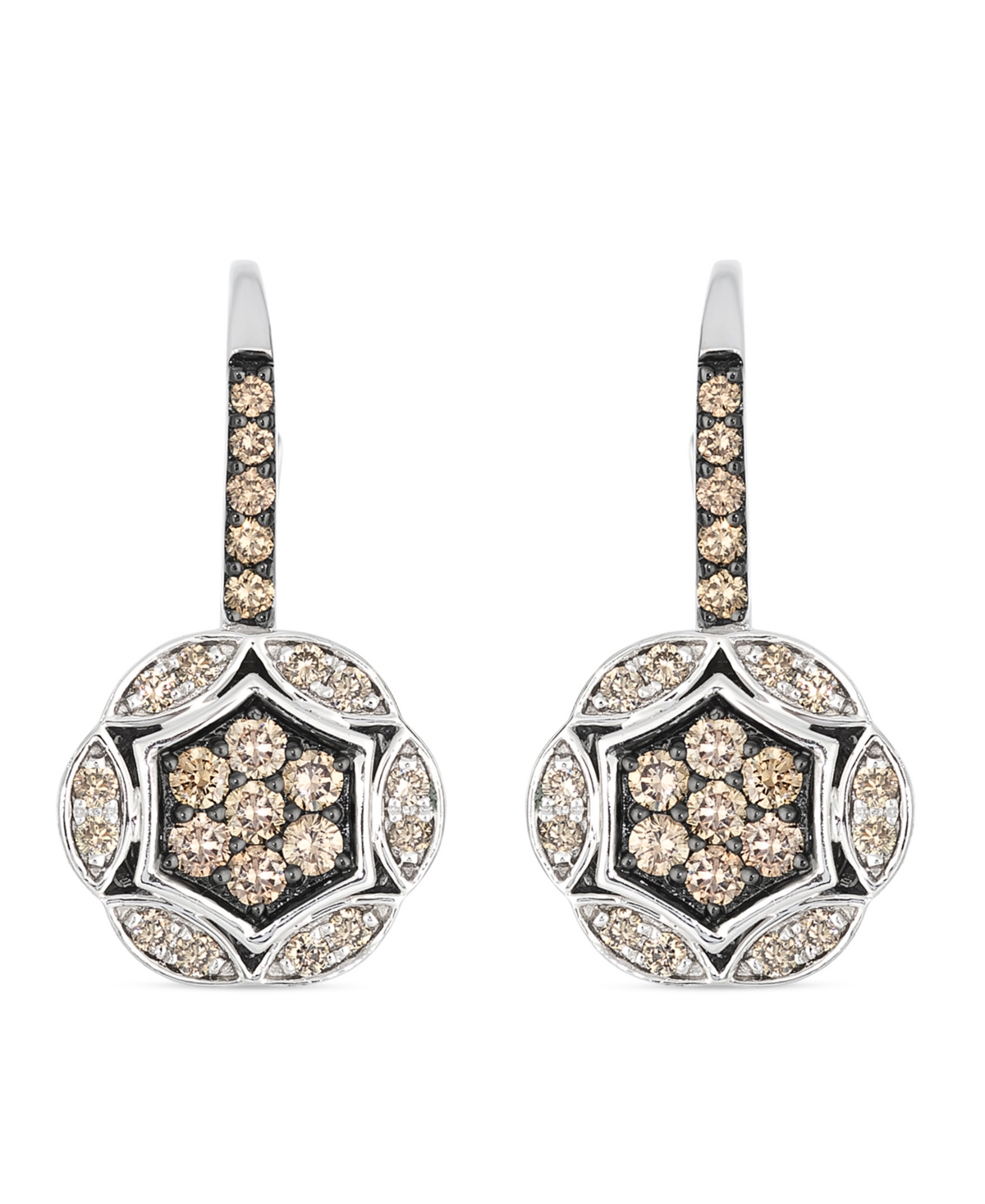 Le Vian Chocolate Diamond (0.41 Ct. T.w.) And Nude Diamond (0.17 Ct Ct. T.w.) Earrings In 14k Vanilla Gold In Metallic