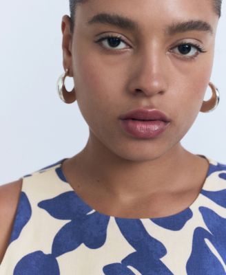 Women's Printed Linen-Blend Top