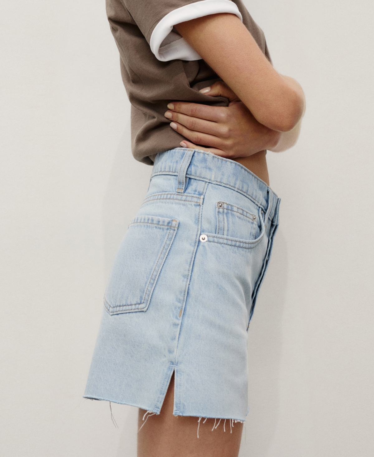Mango Women's Frayed Hem Denim Shorts In Blue