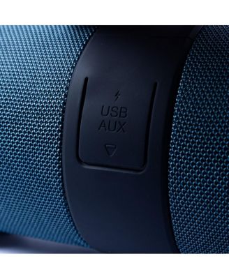 Portable Bluetooth Speaker 14W IPX6 in Rugged Style with RGB Lights FM Radio and TWS for Pairing Blue