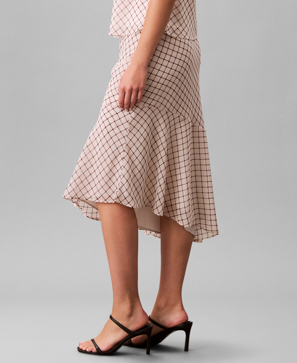 Calvin Klein Women's Printed Chiffon Midi Skirt