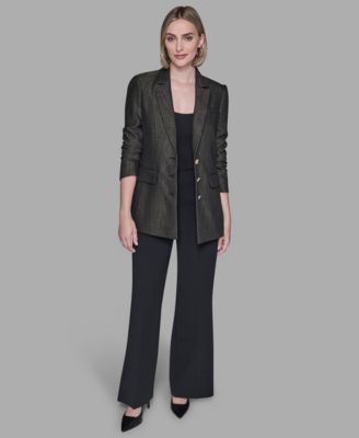Women's Collared Button Front Blazer