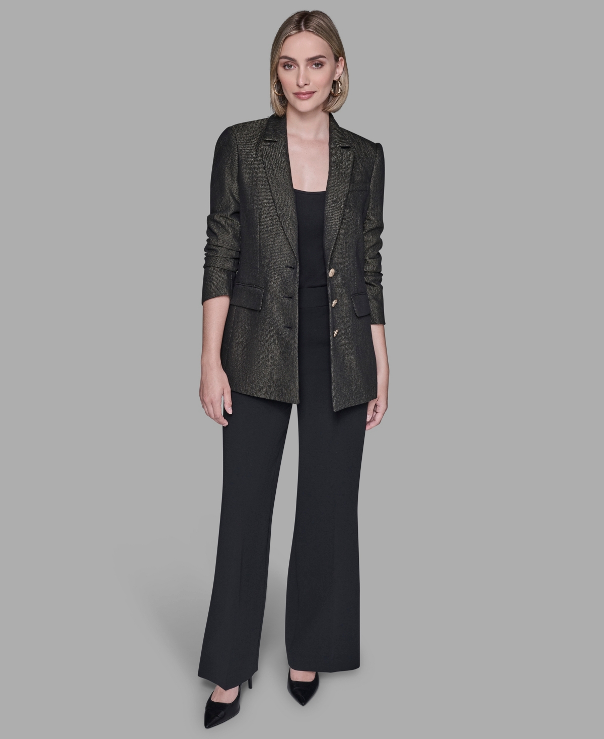 Karl Lagerfeld Women's Long Sleeves Blazer In Black