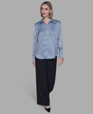 Women's Printed Collared Neck Blouse