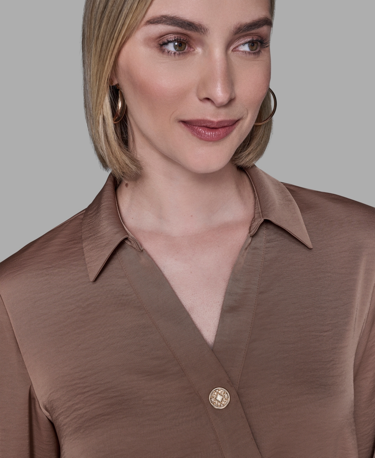 Karl Lagerfeld Paris Women's Collared Neck Blouse