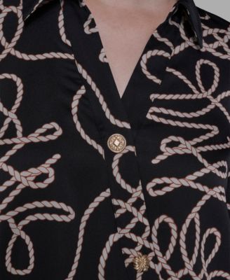 Women's Printed Crossover Blouse