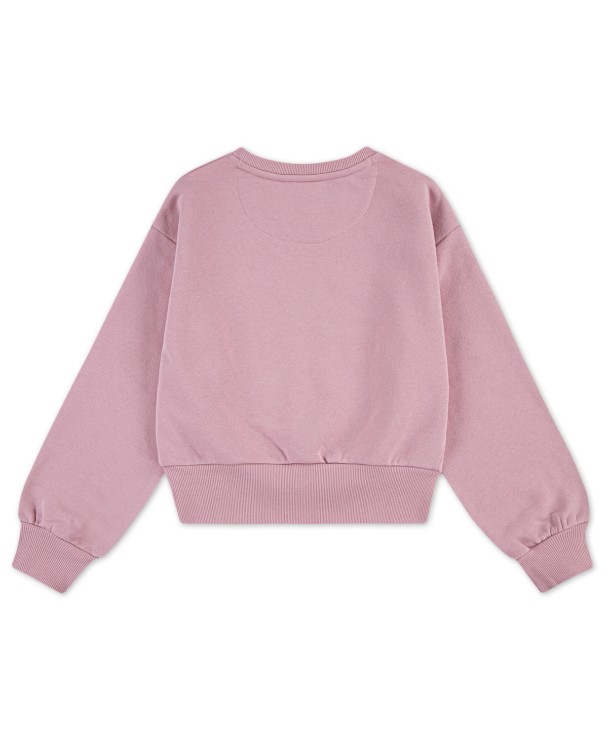 Levi's Girls Meet And Greet Ribbed Crewneck Long Sleeve T-shirt In Pink