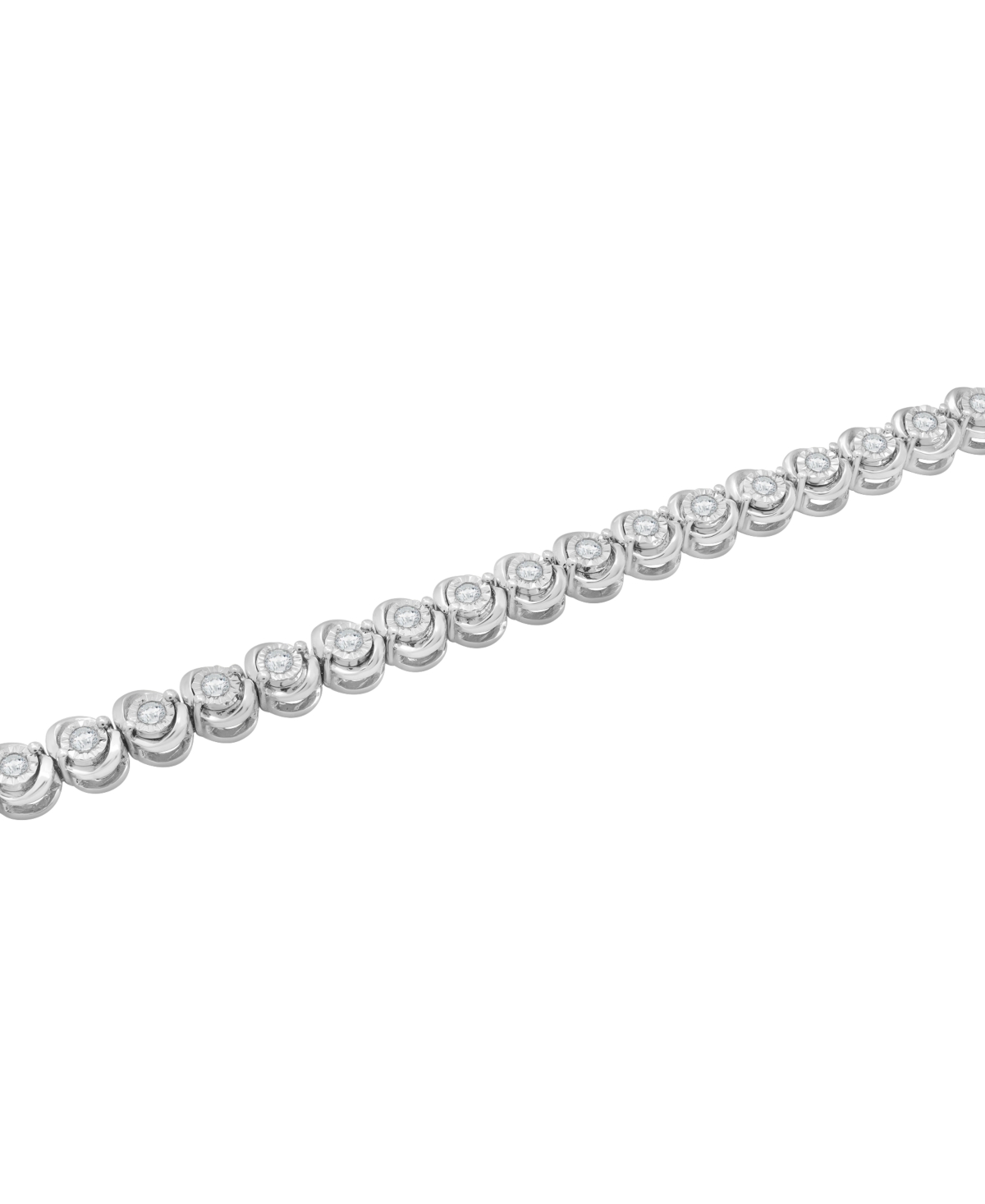 Macy's Diamond Tennis Bracelet (1 Ct. T.w.) In 10k White Gold In Metallic