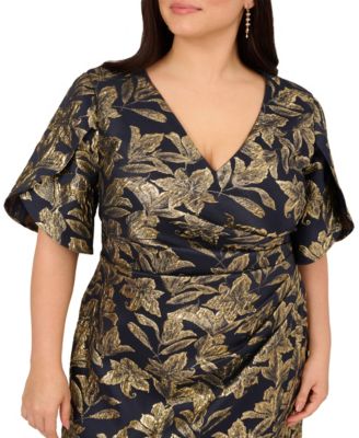 Plus Size Stretch Jacquard Sheath Dress