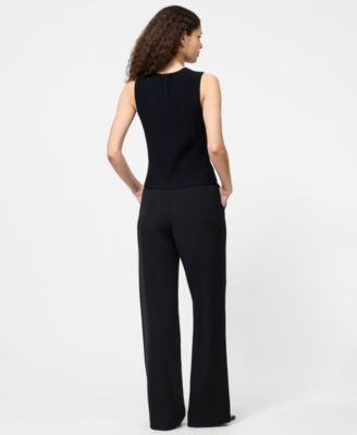 Women's Ottoman Crinkle Sleeveless Tank Top