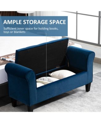 Button-Tufted Storage Rubberwood Ottoman Bed Bench,