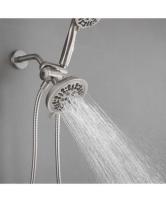 12 in Single-Handle 1-Spray Round Rain Shower Faucet Combo Set with Dual Function Pressure Balance Valve in Matte Black