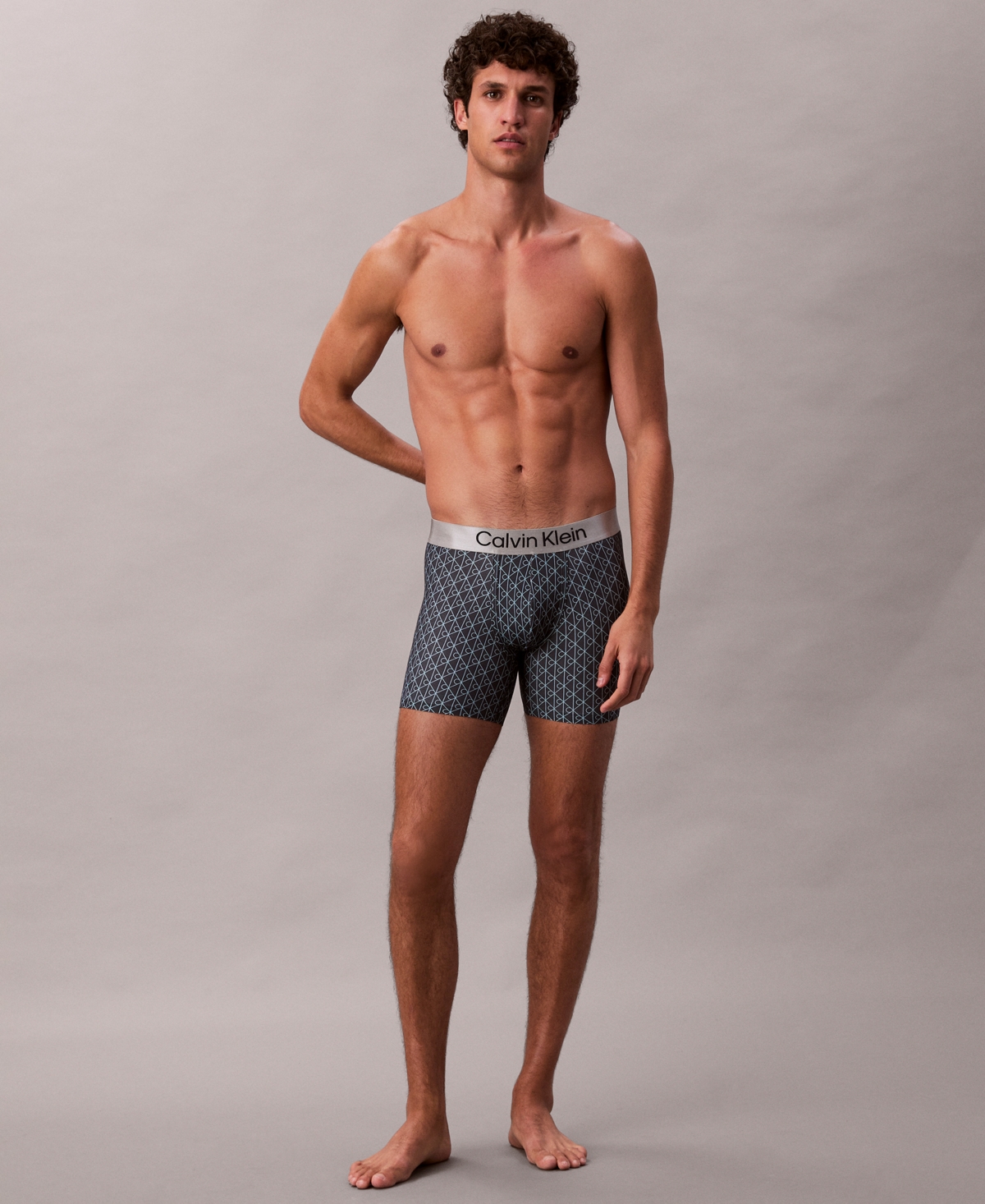 Calvin Klein Men's Brushed Microfiber Stretch Boxer Brief In Blue