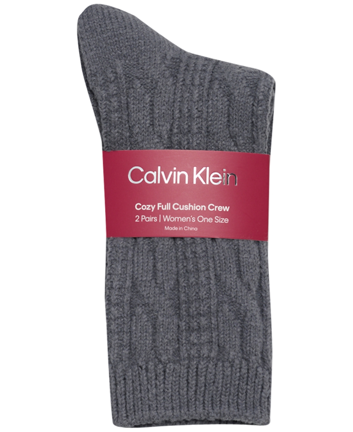 Calvin Klein Women's 2-pack Plush Cable Knit Crew Socks Set In Multi