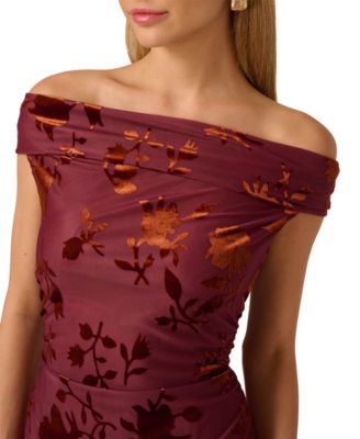 Women's Burnout Velvet Midi Dress