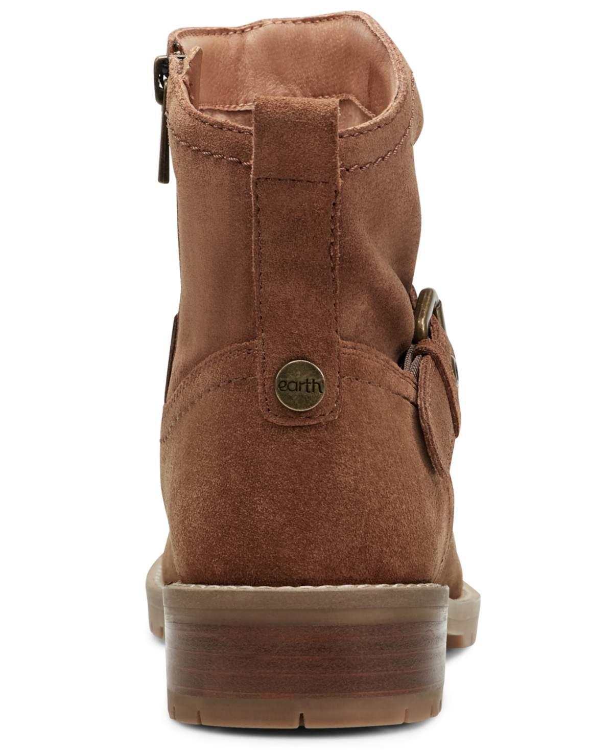 Earth Women's Thrill Buckle Strap Ruched Booties In Brown