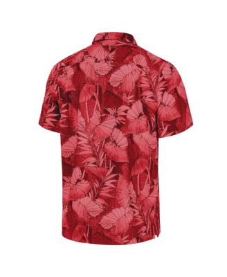 Men's Red Tampa Bay Buccaneers Big Tall Coast Nuevo Fronds IslandZone Button-Up Shirt