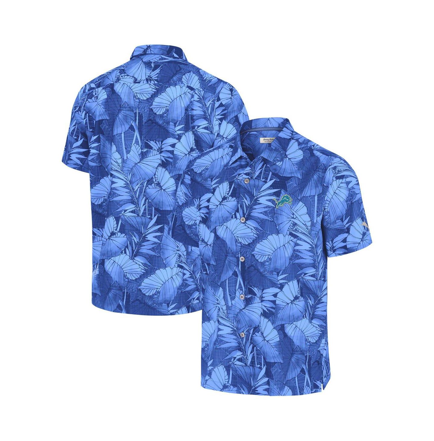 Мужская рубашка Tommy Bahama Blue Detroit Lions Bahama Coast Nuevo Fronds Camp Button-Up — фото 1