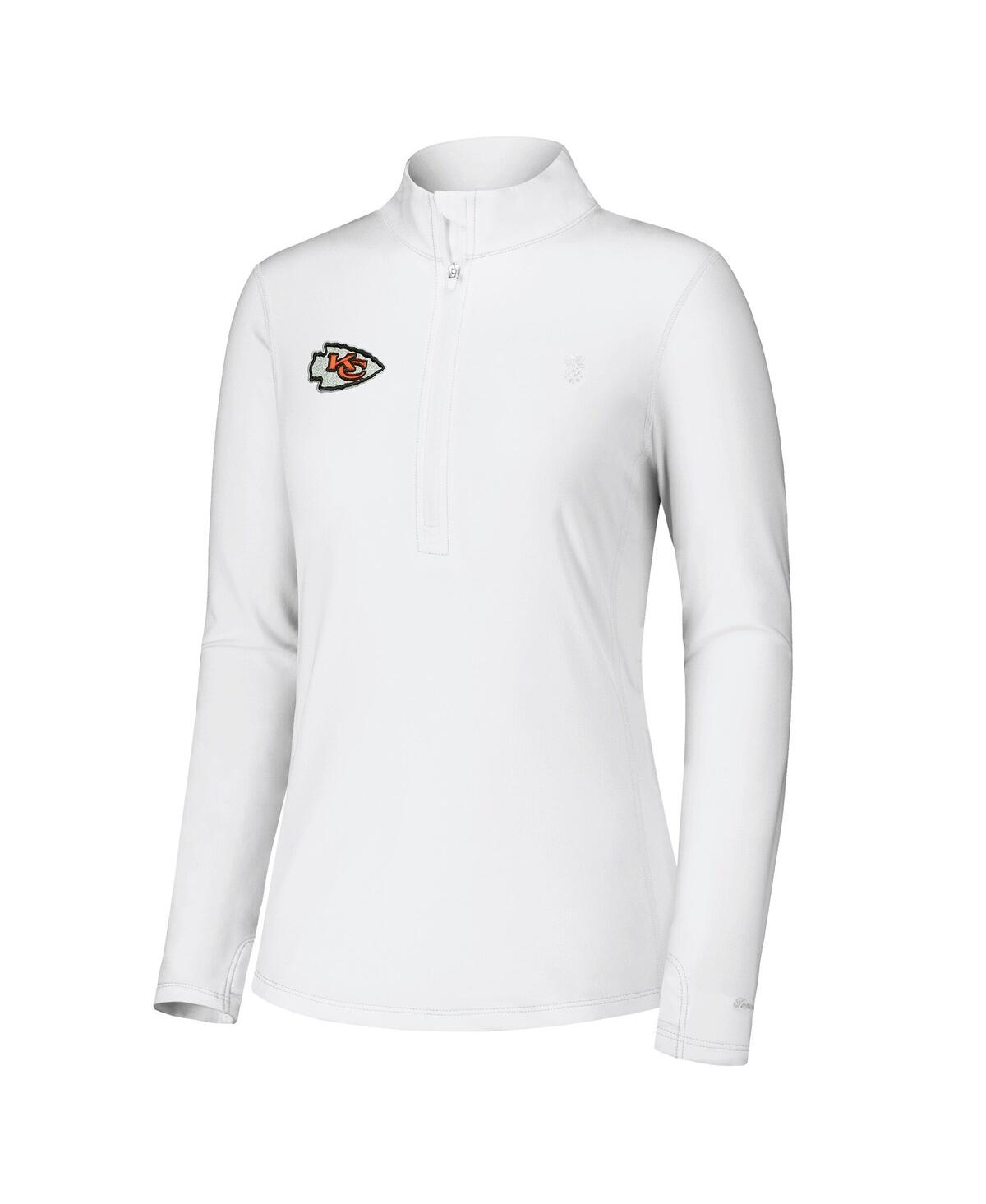 Tommy Bahama Women's White Kansas City Chiefs Sport Playa Vista IslandZone Quarter-Zip Jacket