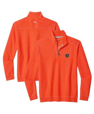 Tommy Bahama - Men's Orange Chicago Bears Sport Tobago Half-Zip Pullover Sweatshirt