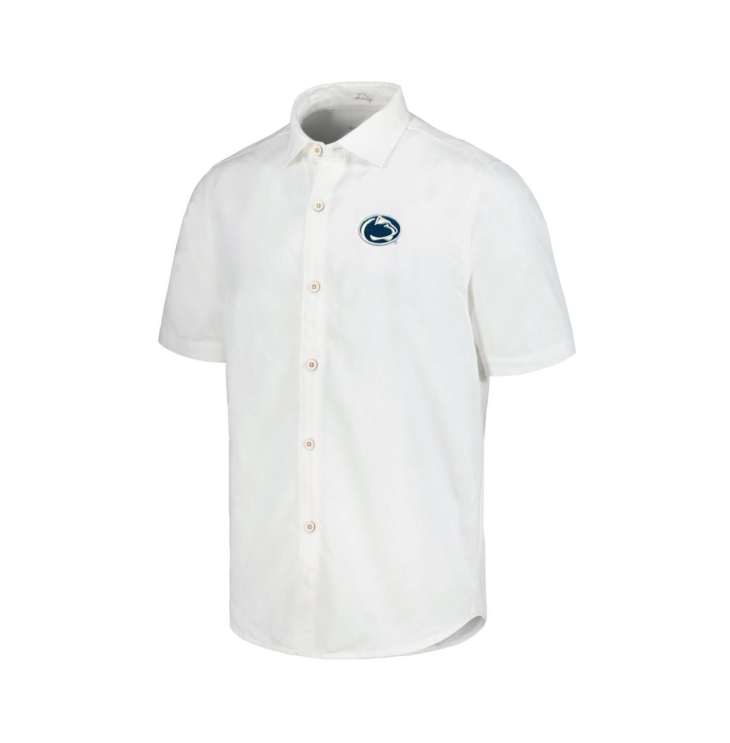 Мужская рубашка Tommy Bahama White Penn State Nittany Lions Coconut Point Palm Vista IslandZone Camp Button-Up — фото 2