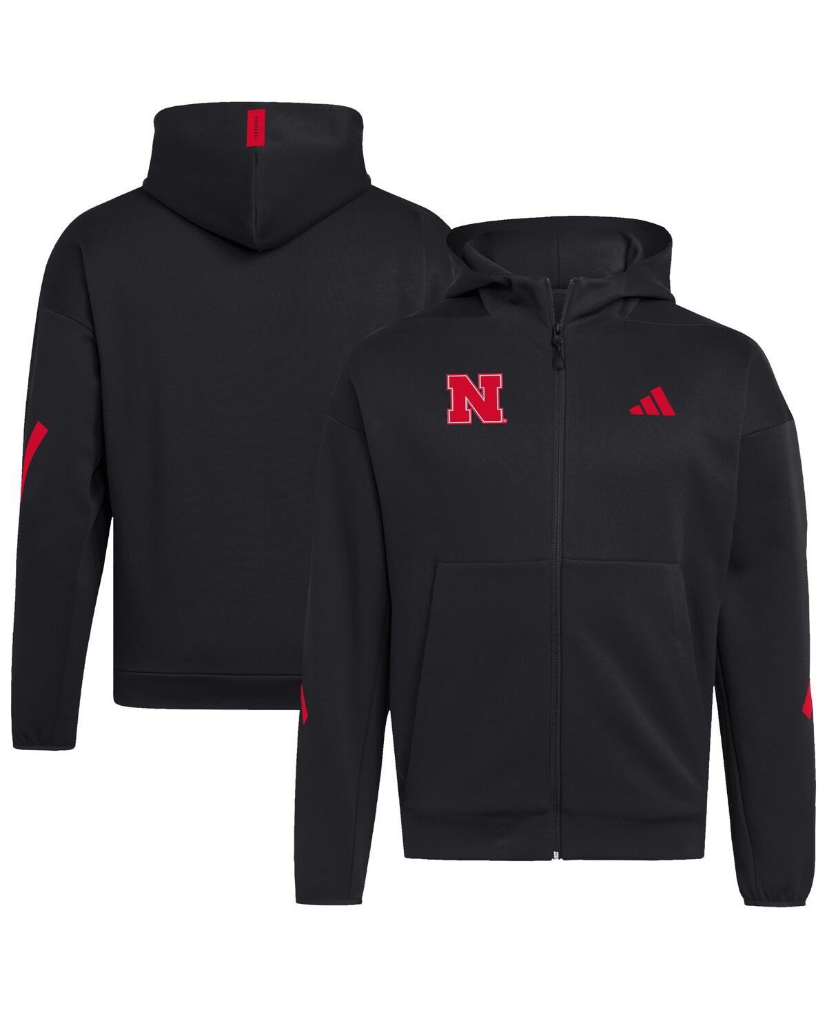 Adidas Men's Black Nebraska Huskers Z.n.e. Full-Zip Hoodie