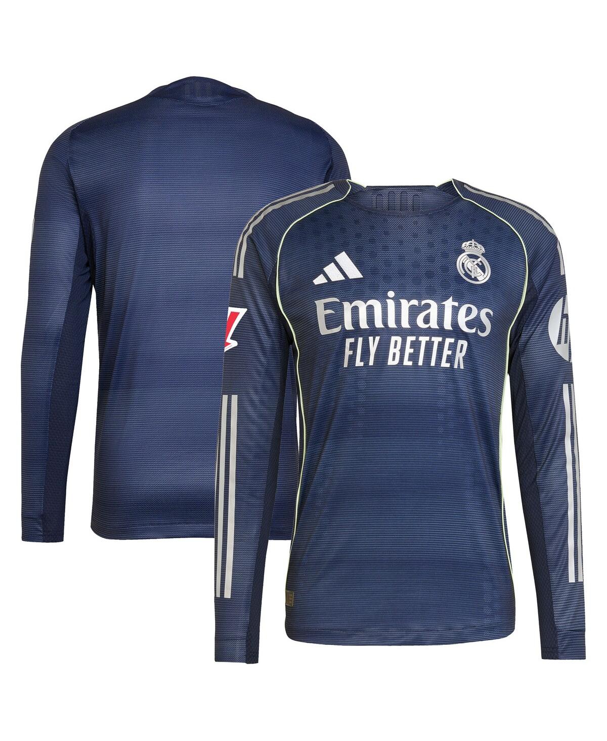 Adidas Men's Blue Real Madrid 2025/26 Away Authentic Long Sleeve Jersey