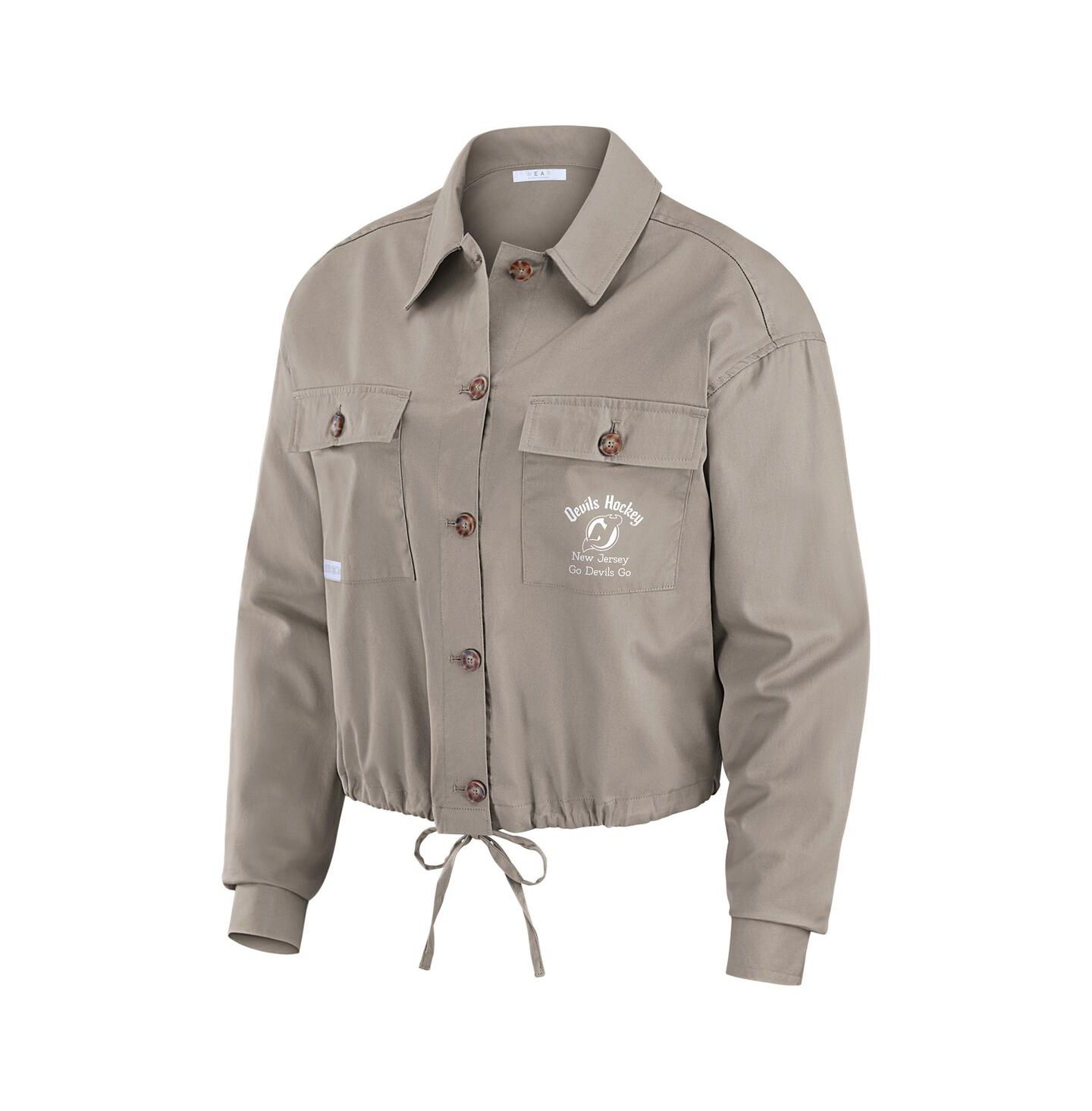 Женская куртка WEAR by Erin Andrews Gray New Jersey Devils Cinched Button-Up — фото 2