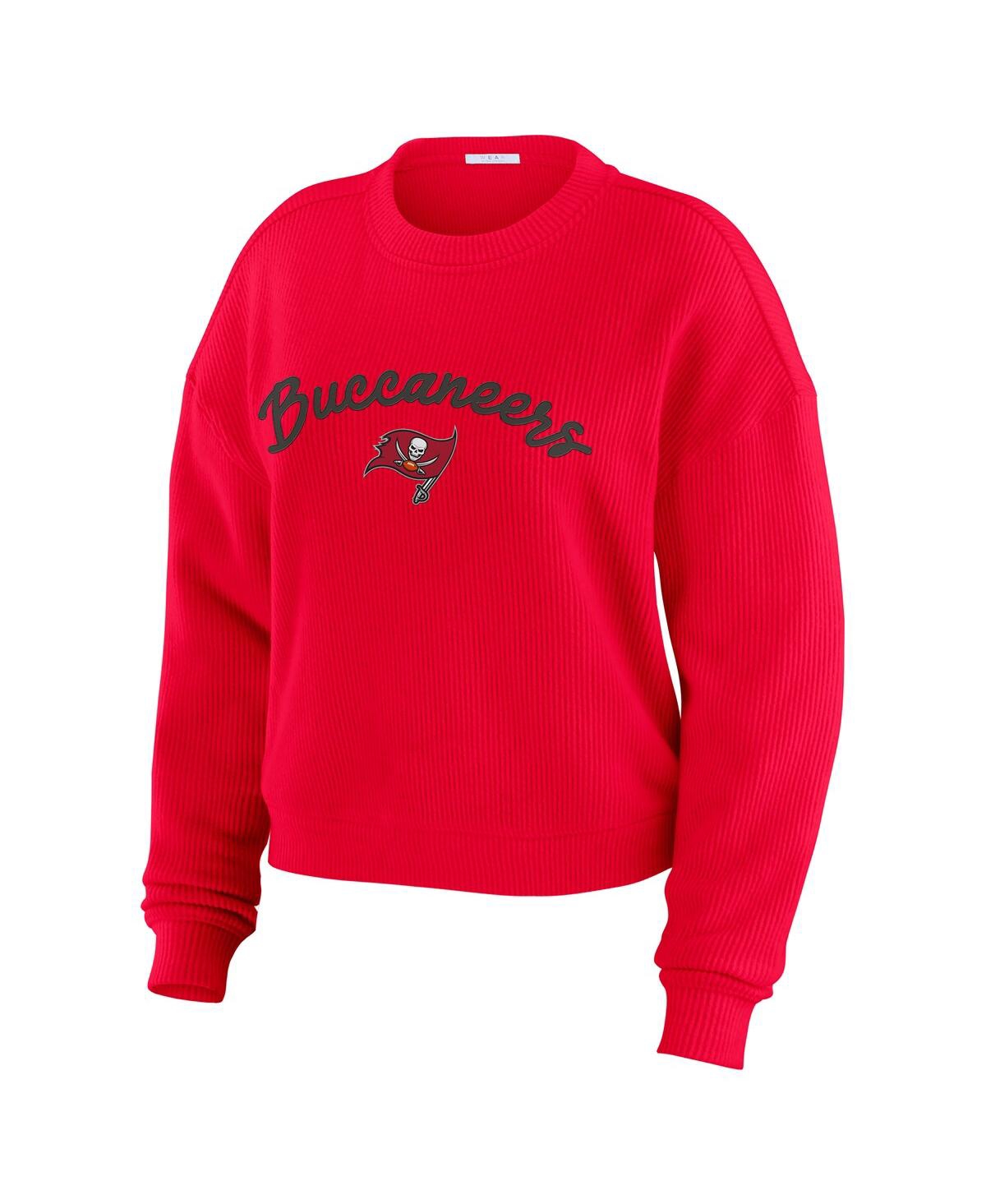 Wear by Erin Andrews Women's Cream Tampa Bay Buccaneers Knitted Tri-Blend Long Sleeve T-Shirt Pants Lounge Set