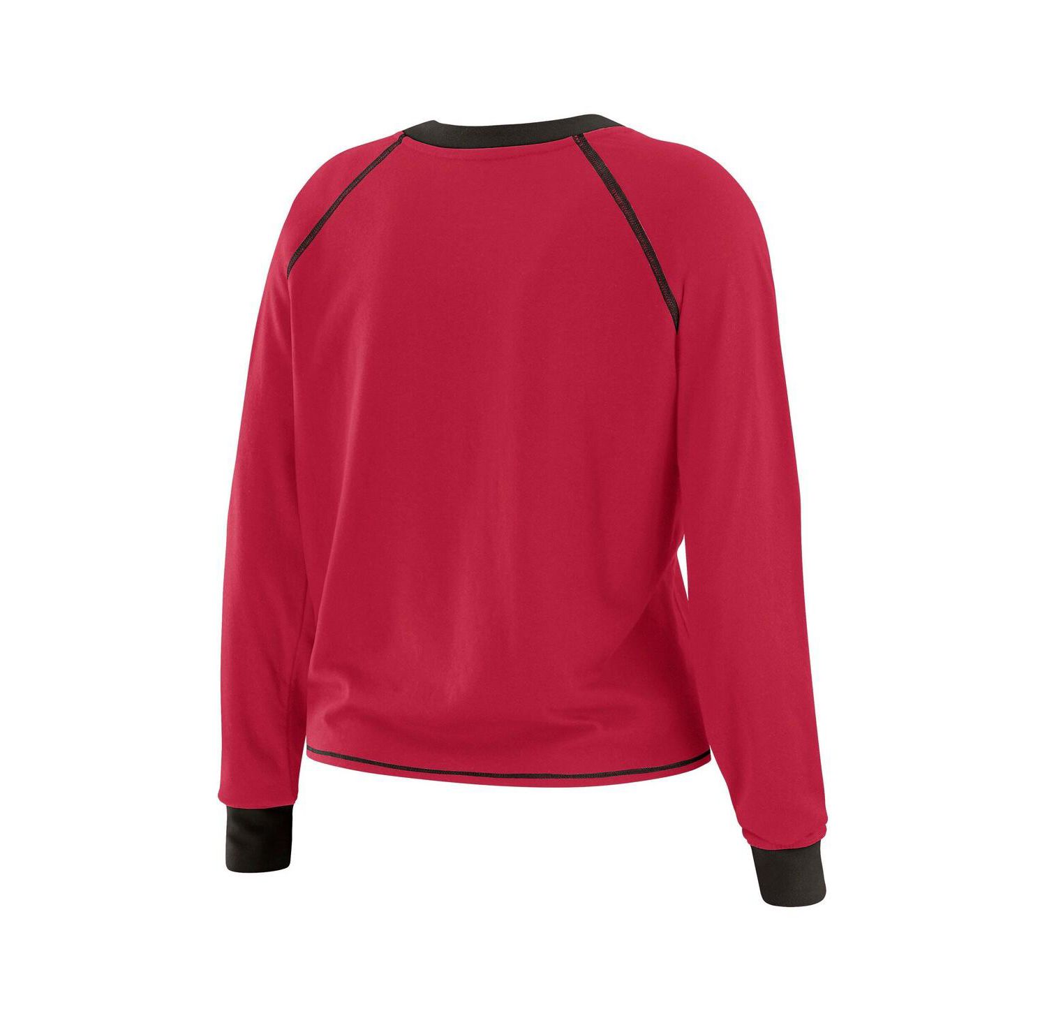 Women's Cardinal/Black Arizona Cardinals Plus Size Tie-Front Long Sleeve Top