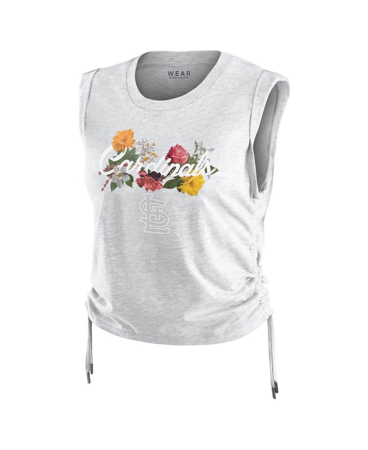 Wear By Erin Andrews Women'sâ Heather Gray St. Louis Cardinals Cinched Tank Top In Gray