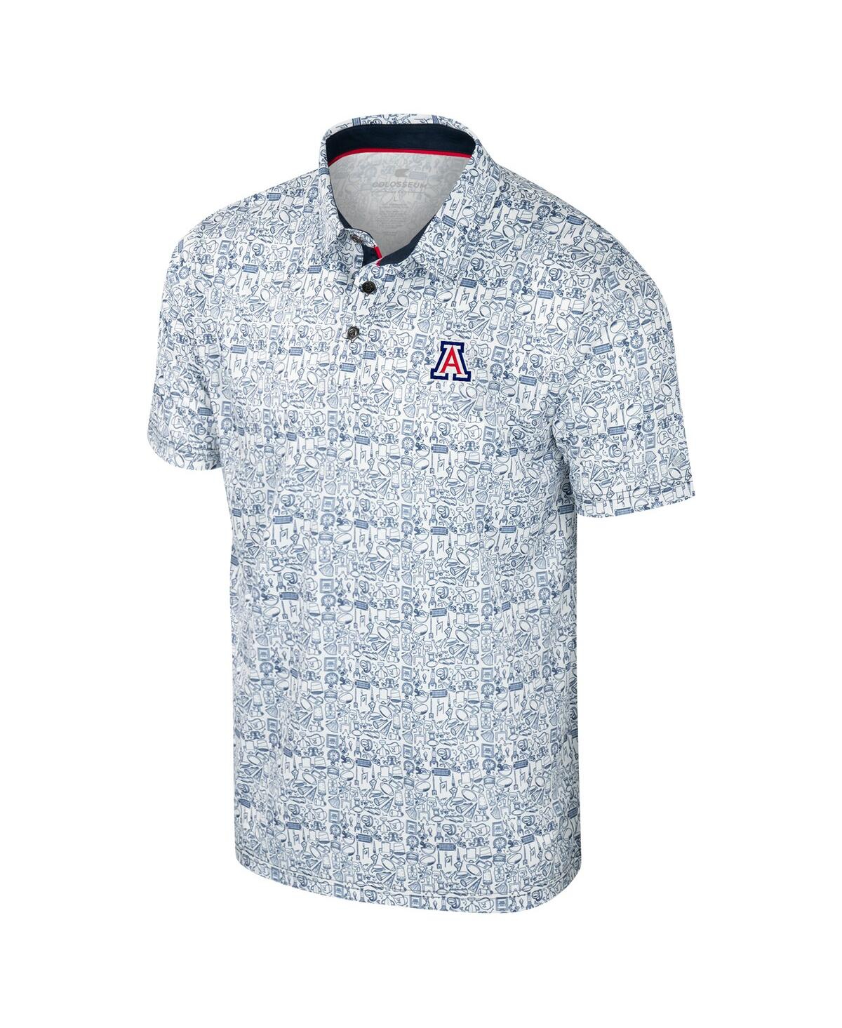 Colosseum Men's Navy Arizona Wildcats It's Time Allover Print Polo Shirt