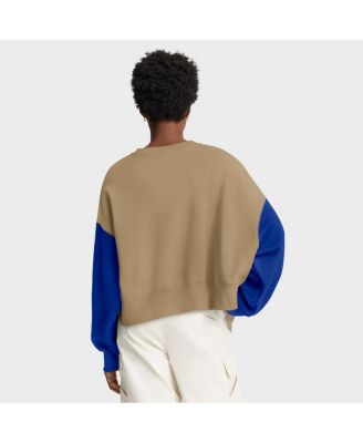 Women's Tan Buffalo Bills Oversized Rewind Pullover Sweatshirt