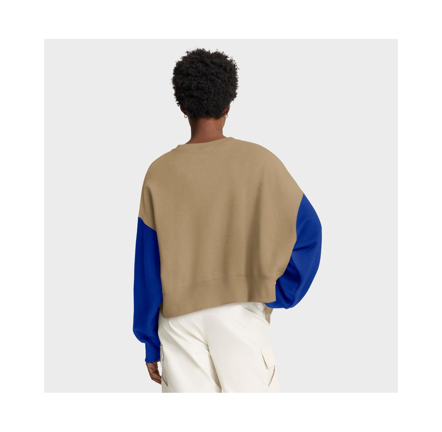 Women's Tan Buffalo Bills Oversized Rewind Pullover Sweatshirt
